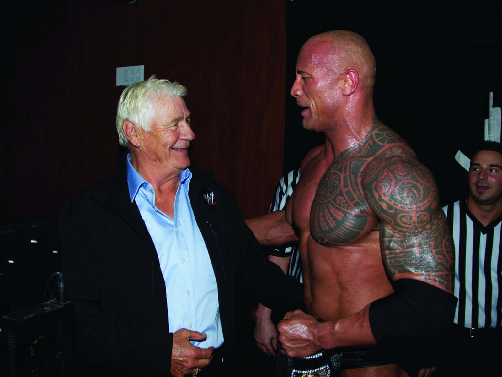 Pat Patterson Meeting With The Rock Wallpaper