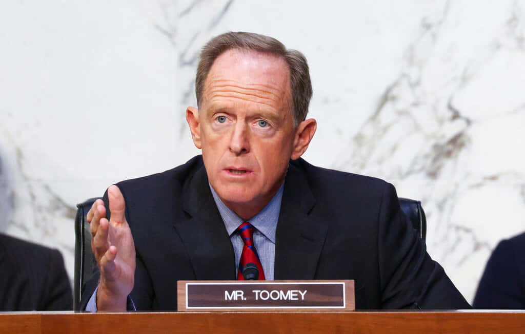 Pat Toomey With Nameplate Background