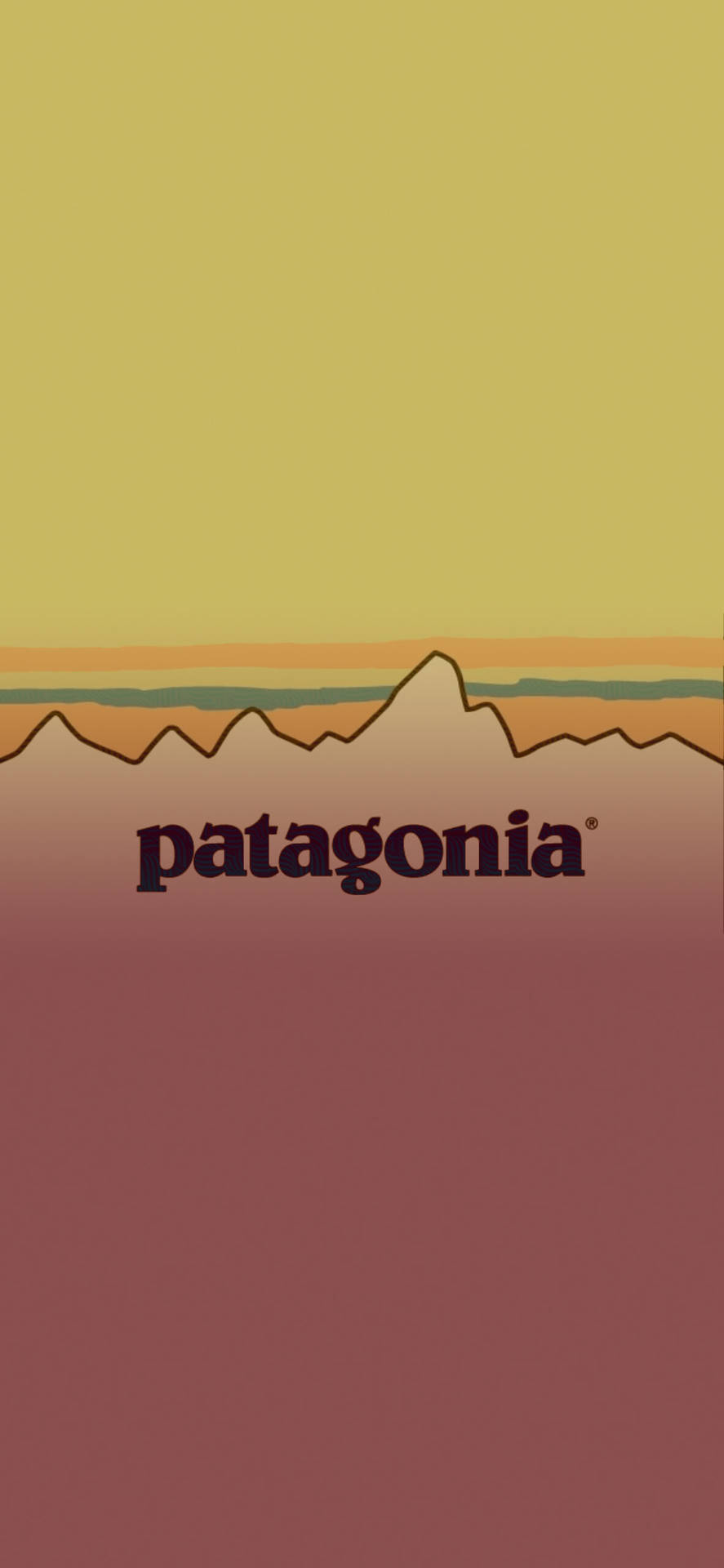 Patagonia Brown Yellow Logo Wallpaper