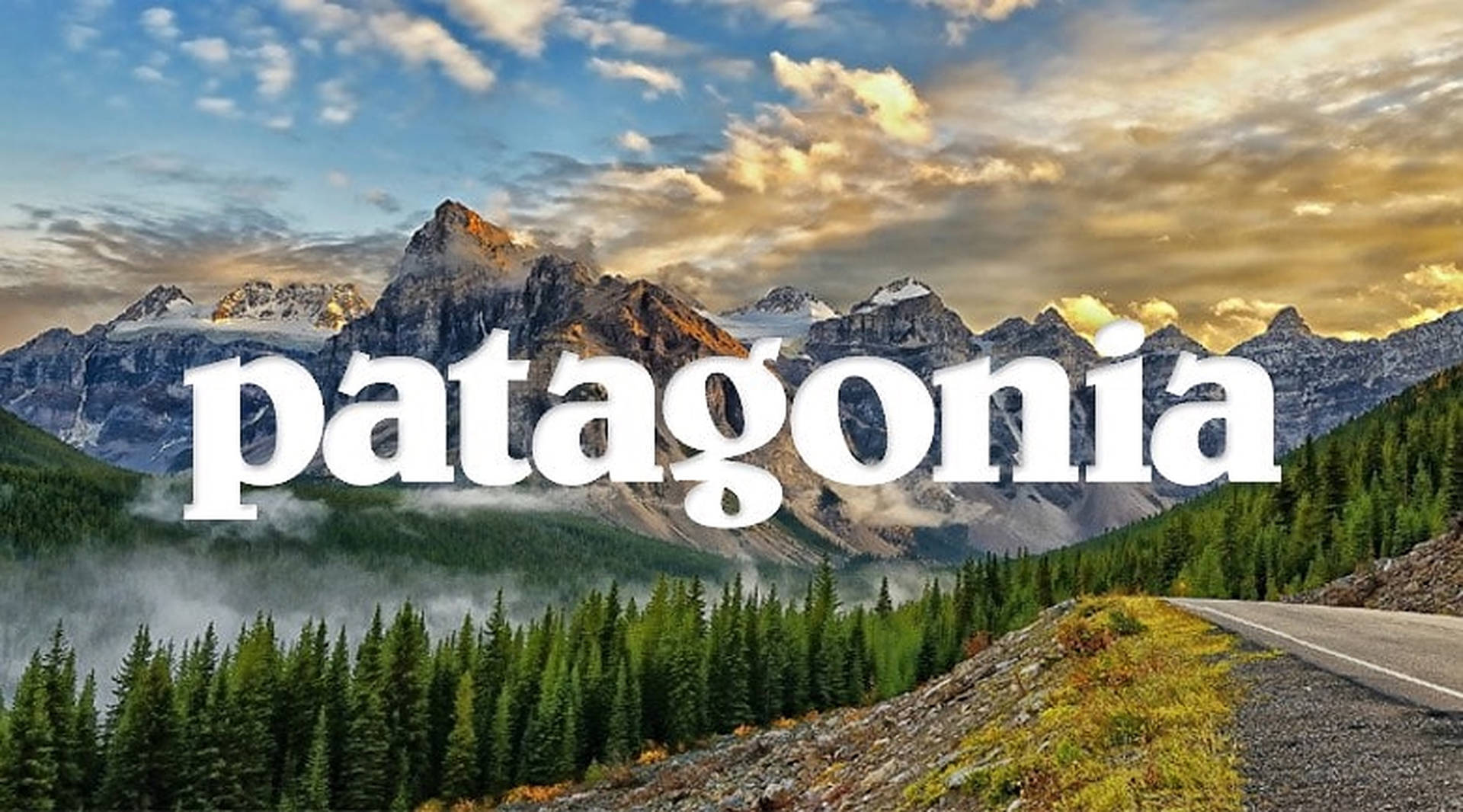 Patagonia Logo Beautiful Landscape Wallpaper