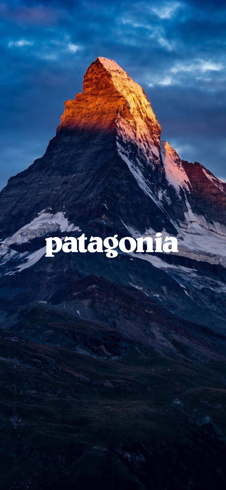 Patagonia Logo Mountain Top Wallpaper