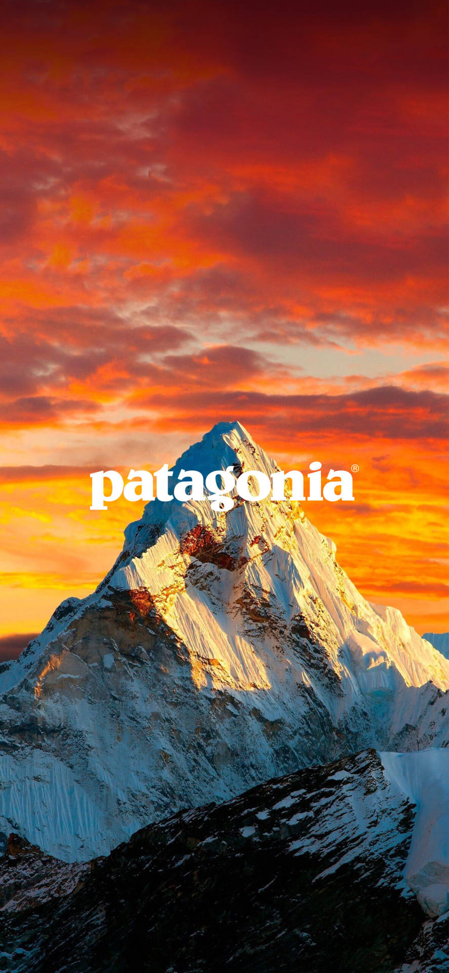 Patagonia Logo Orange Sky Wallpaper