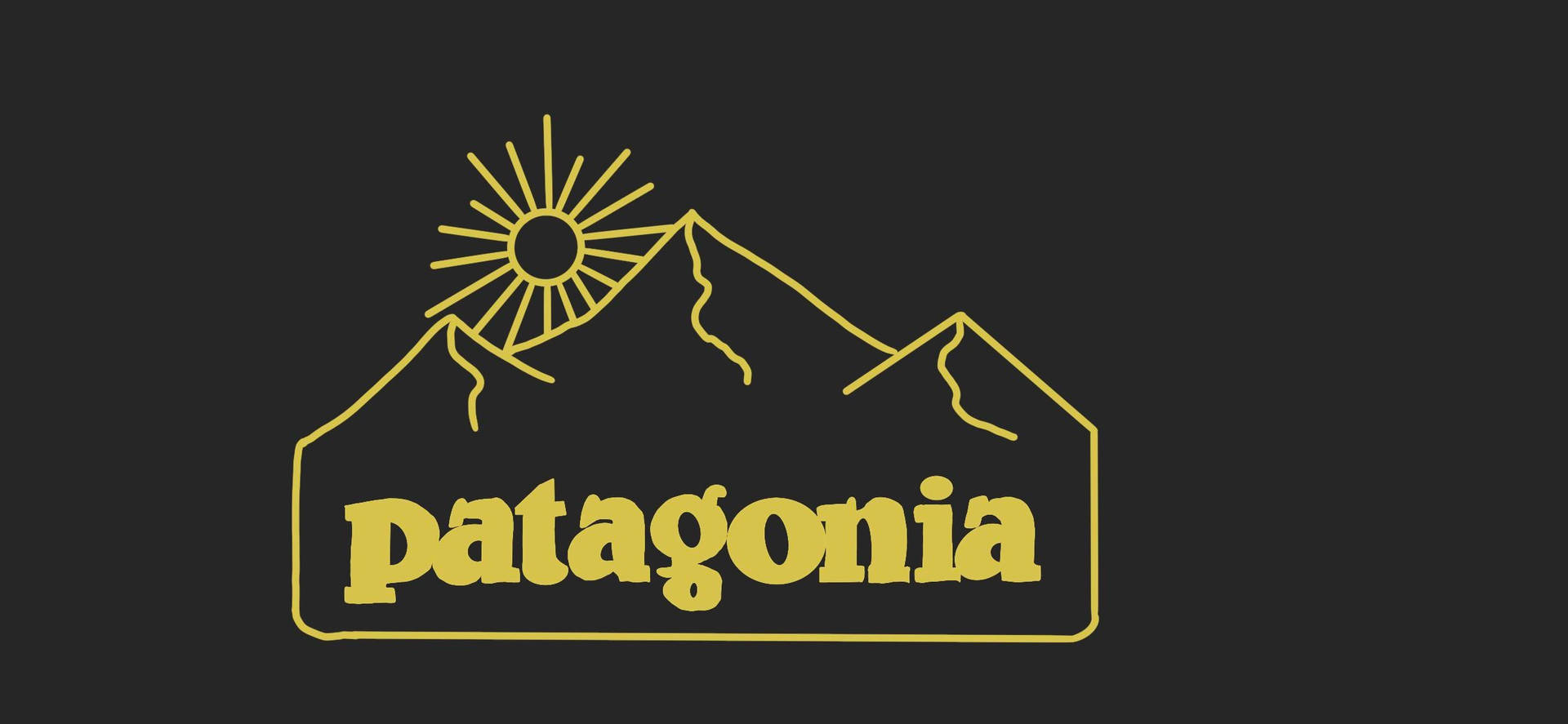 Patagonia Logo Yellow Outline Wallpaper