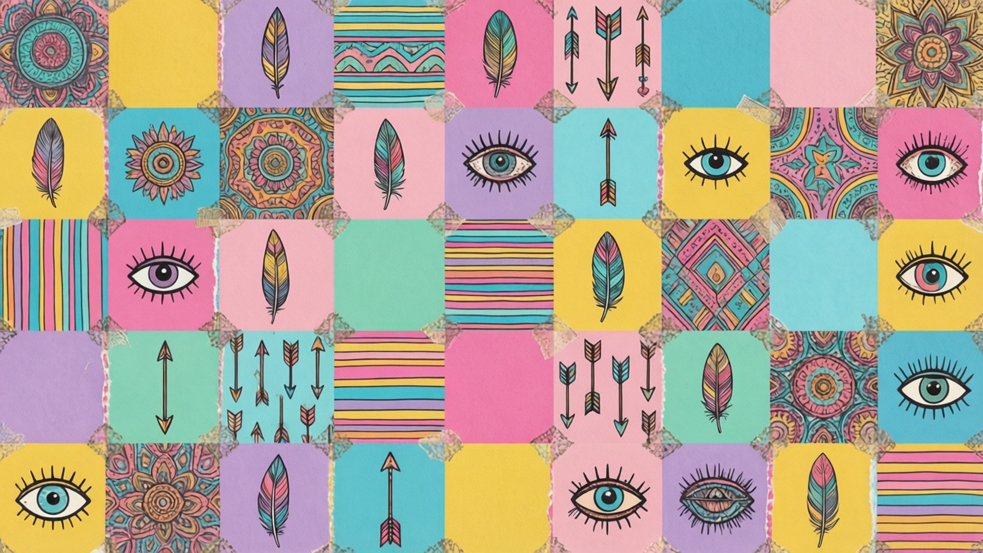Patchwork Boho Motifs Fonds d'écran