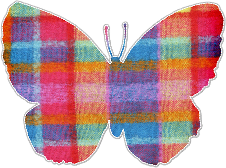 Patchwork Butterfly Artwork PNG