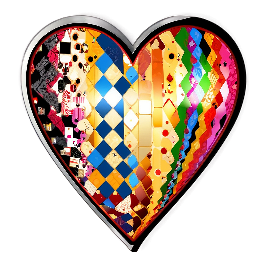 Patchwork Heart Clipart Design Png 05252024 PNG