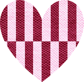 Patchwork Heart Pattern Valentines PNG