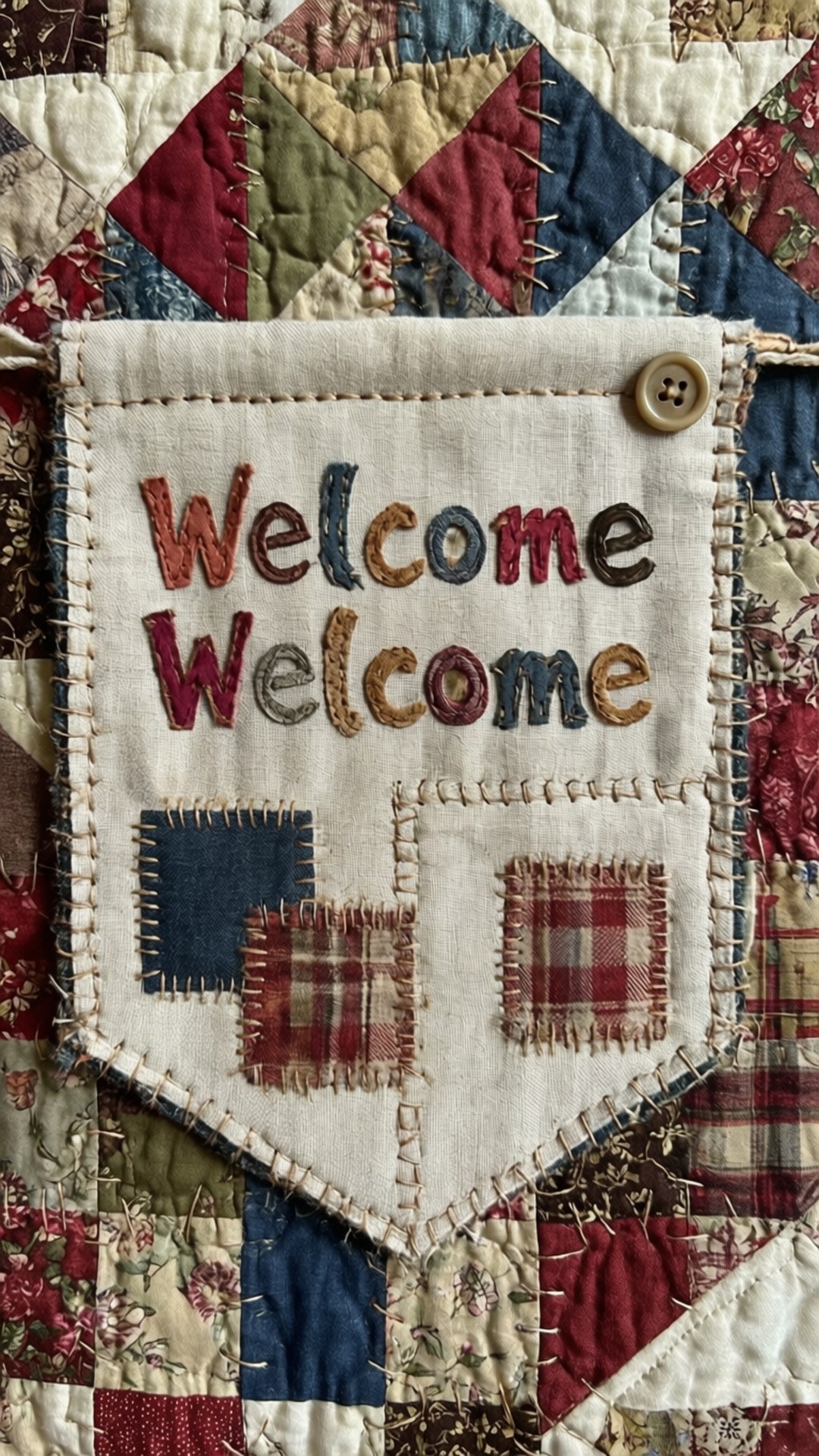 Banner de Boas-Vindas Patchwork Papéis de Parede