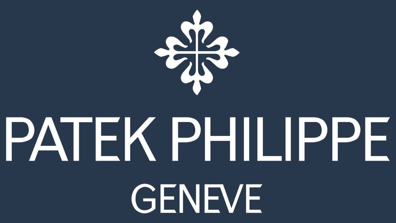Download Patek Philippe Logo On Blue Wallpaper | Wallpapers.com
