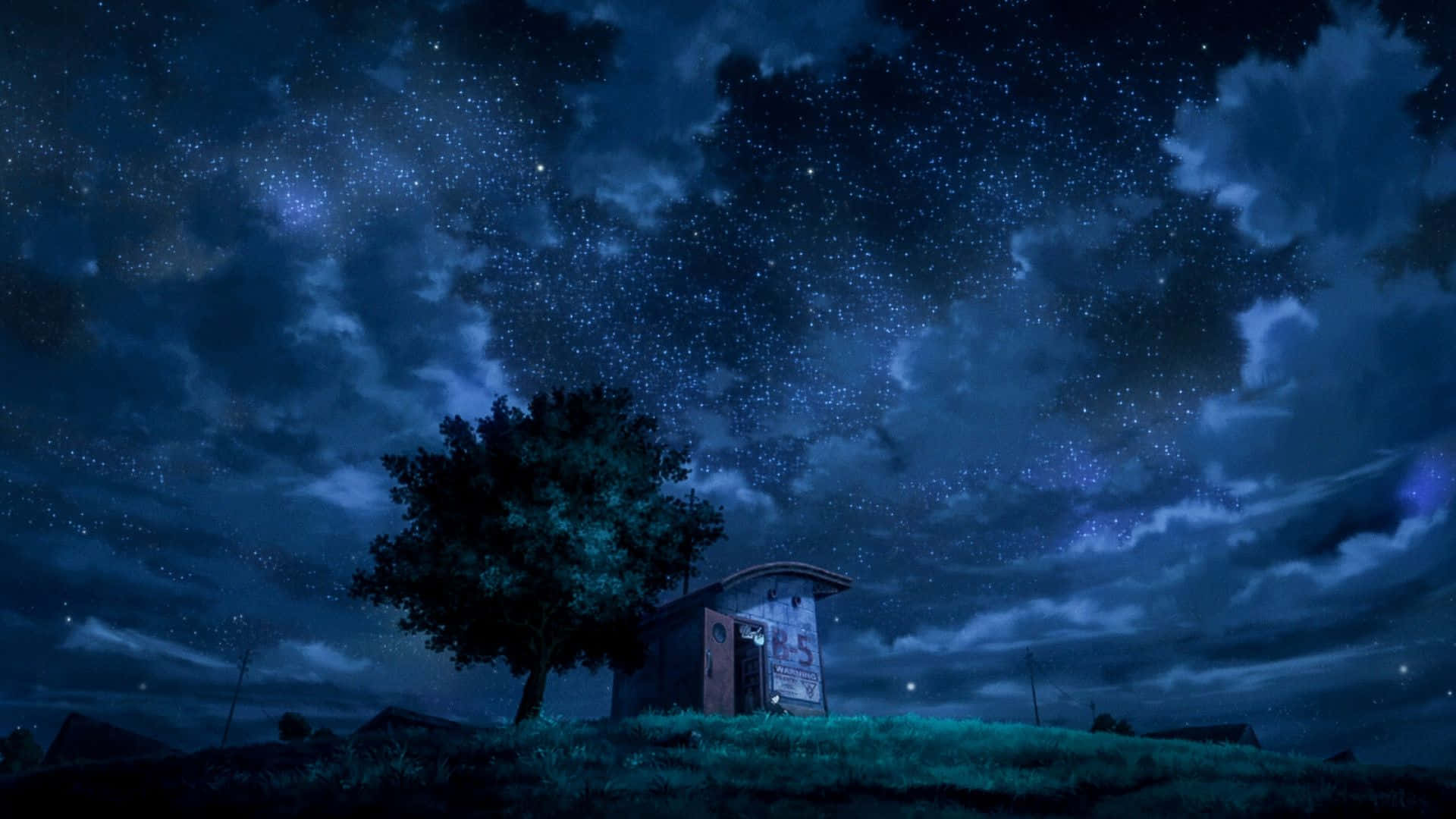 Patemainverted Noche Cielo Anime Fondo de pantalla