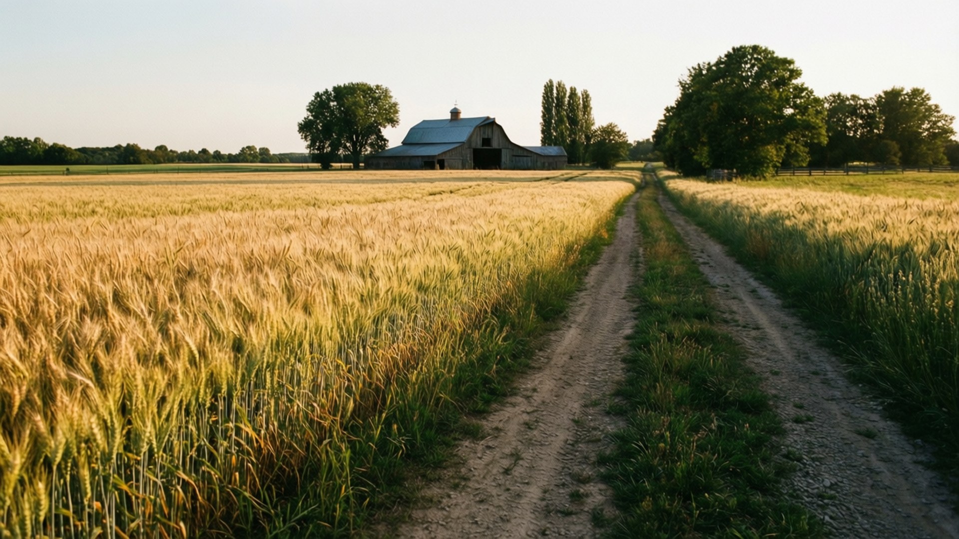 Chemin à travers le blé Fonds d'écran