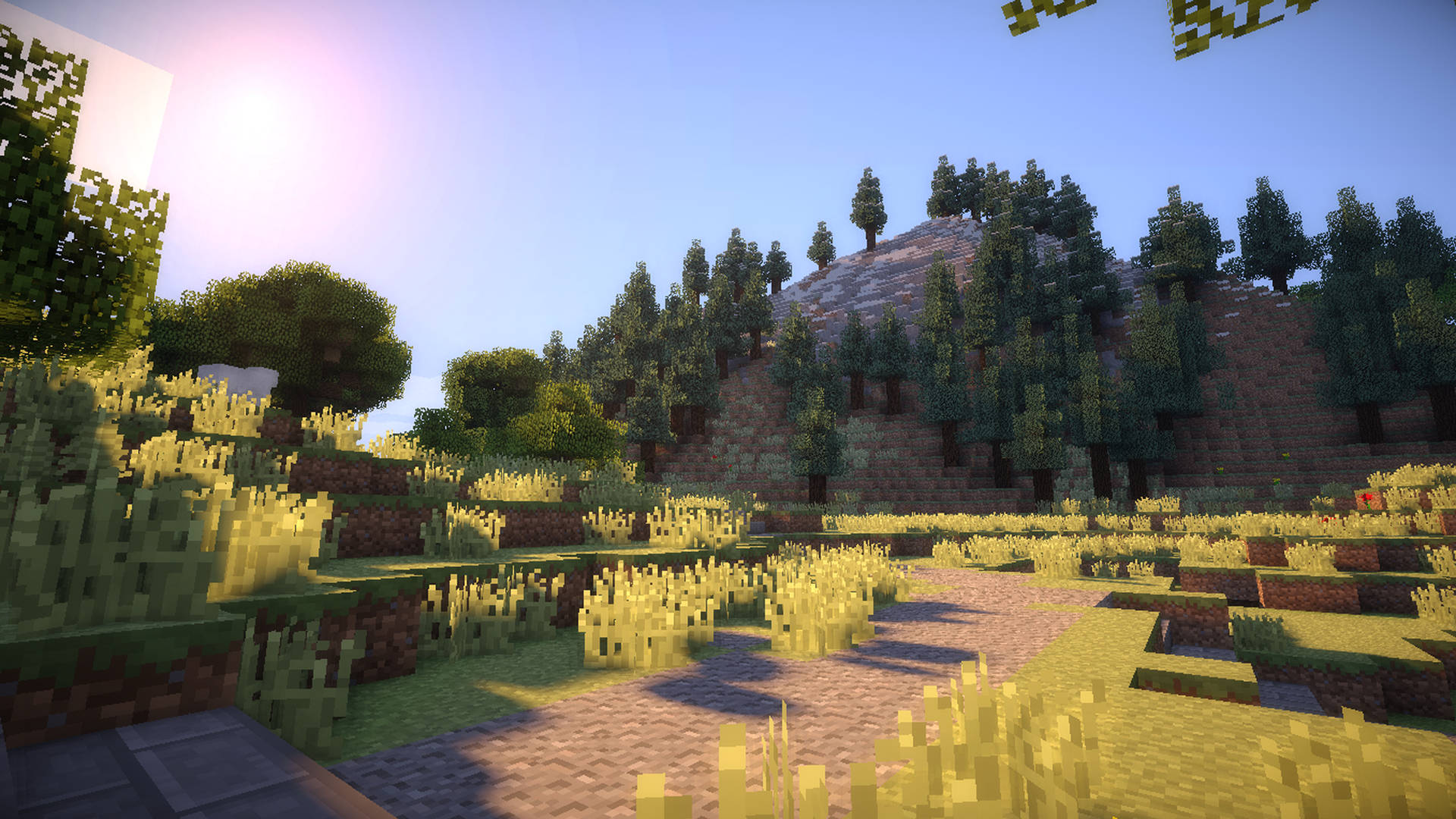 Path Up The Mountain 2560x1440 Minecraft Wallpaper