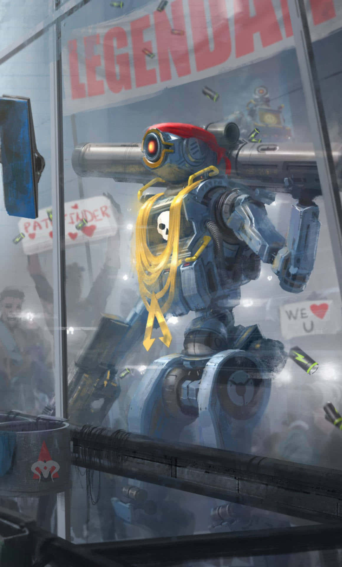 Pathfinder taking on the competition in Apex Legends Wallpaper