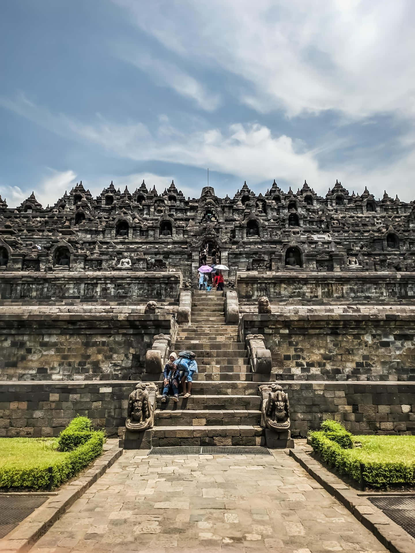Pfadtreppe Borobudur-tempel Wallpaper