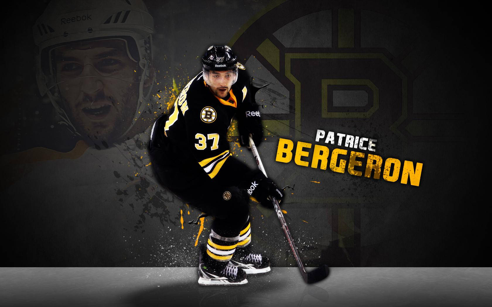 Patrice Bergeron Boston Bruins Black Graphic Art Wallpaper
