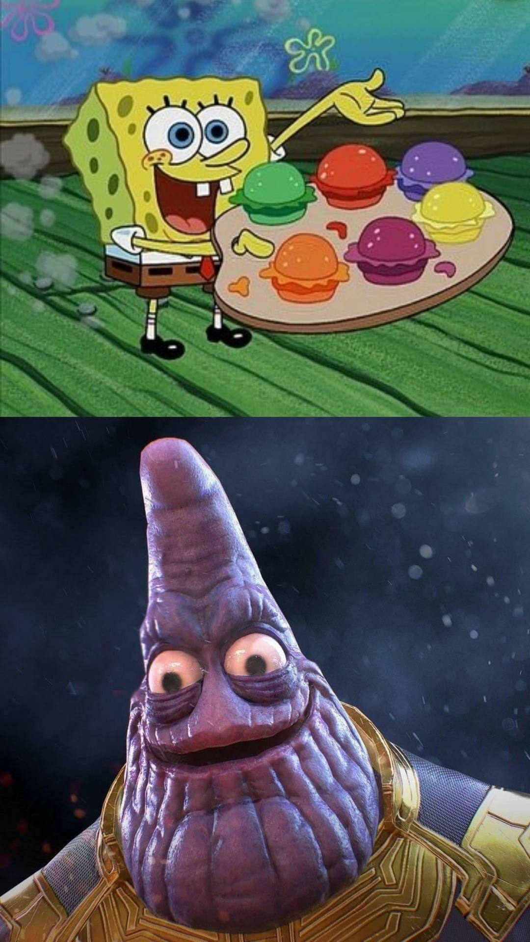 Patrick As Thanos Spongebob Meme