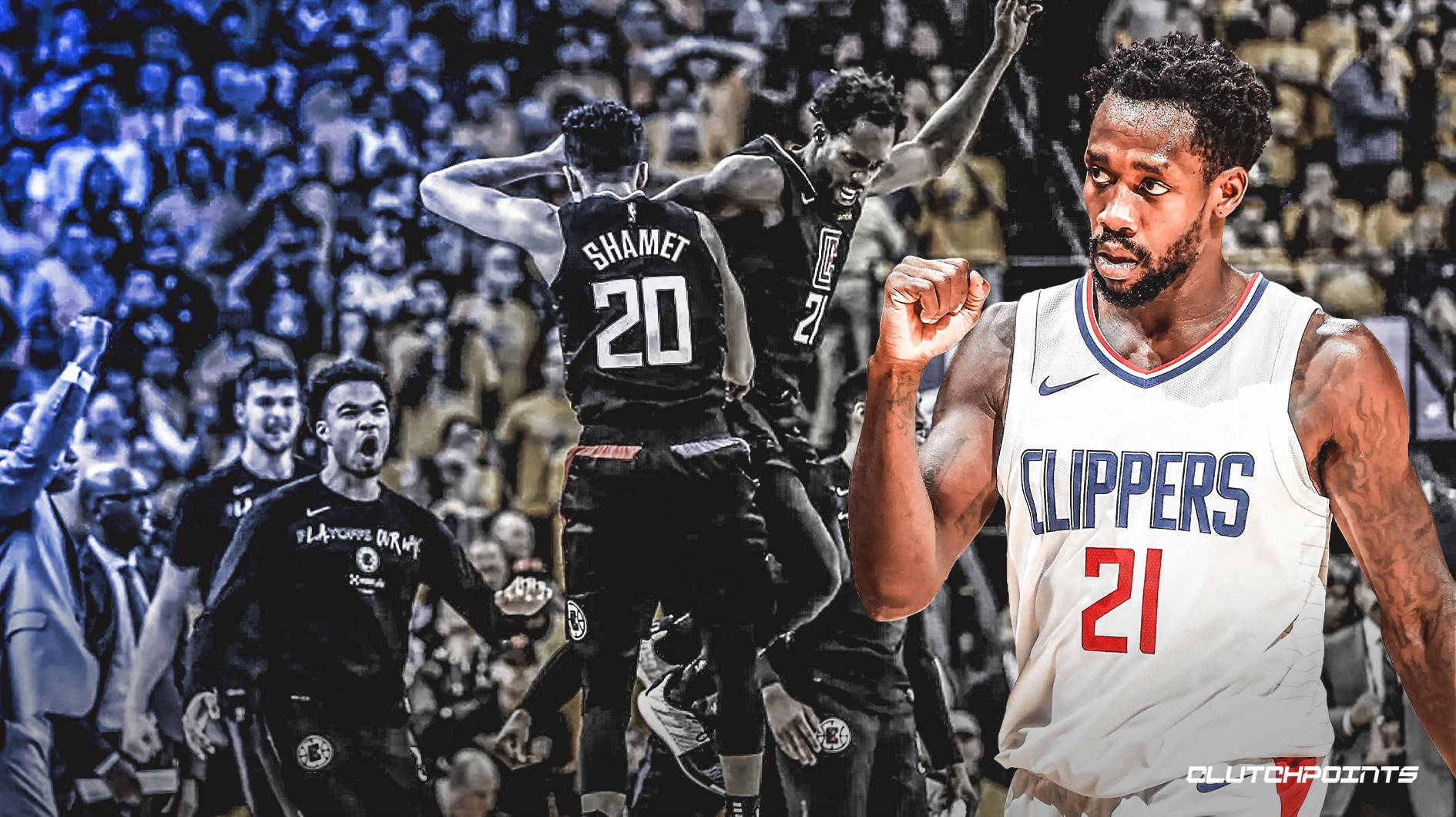 Patrick Beverly Celebrating With Clippers Team Wallpaper