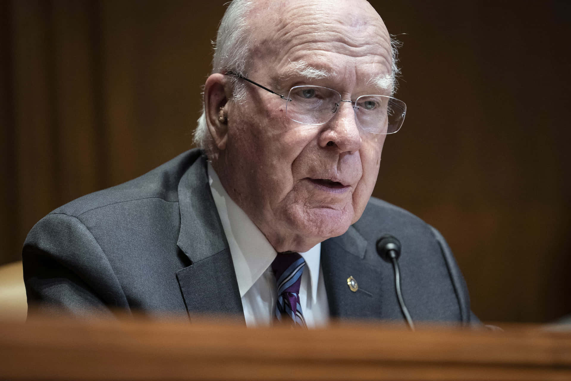 Influential Senator Patrick Leahy in thought mode Wallpaper