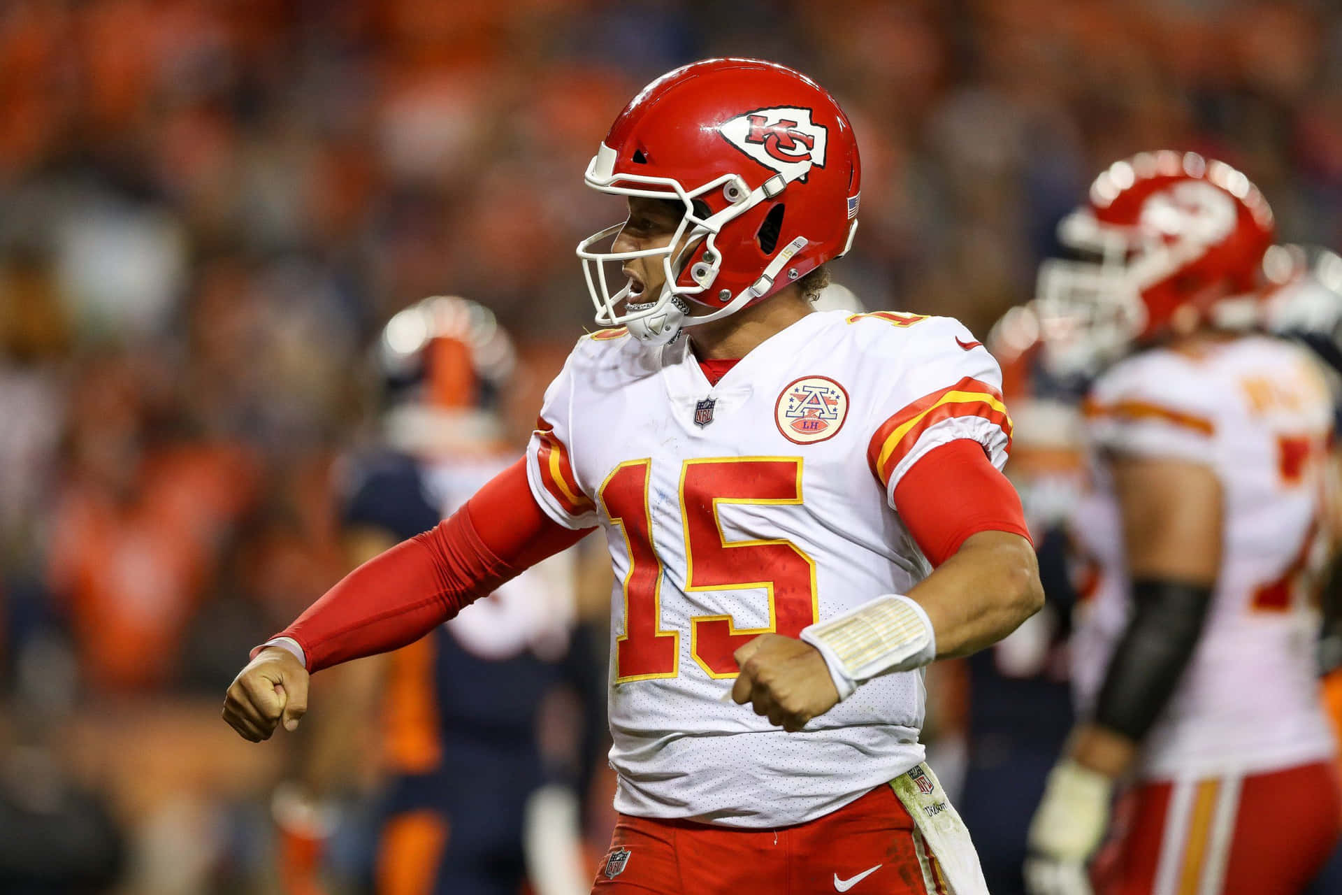 Patrick Mahomes in action during a football game