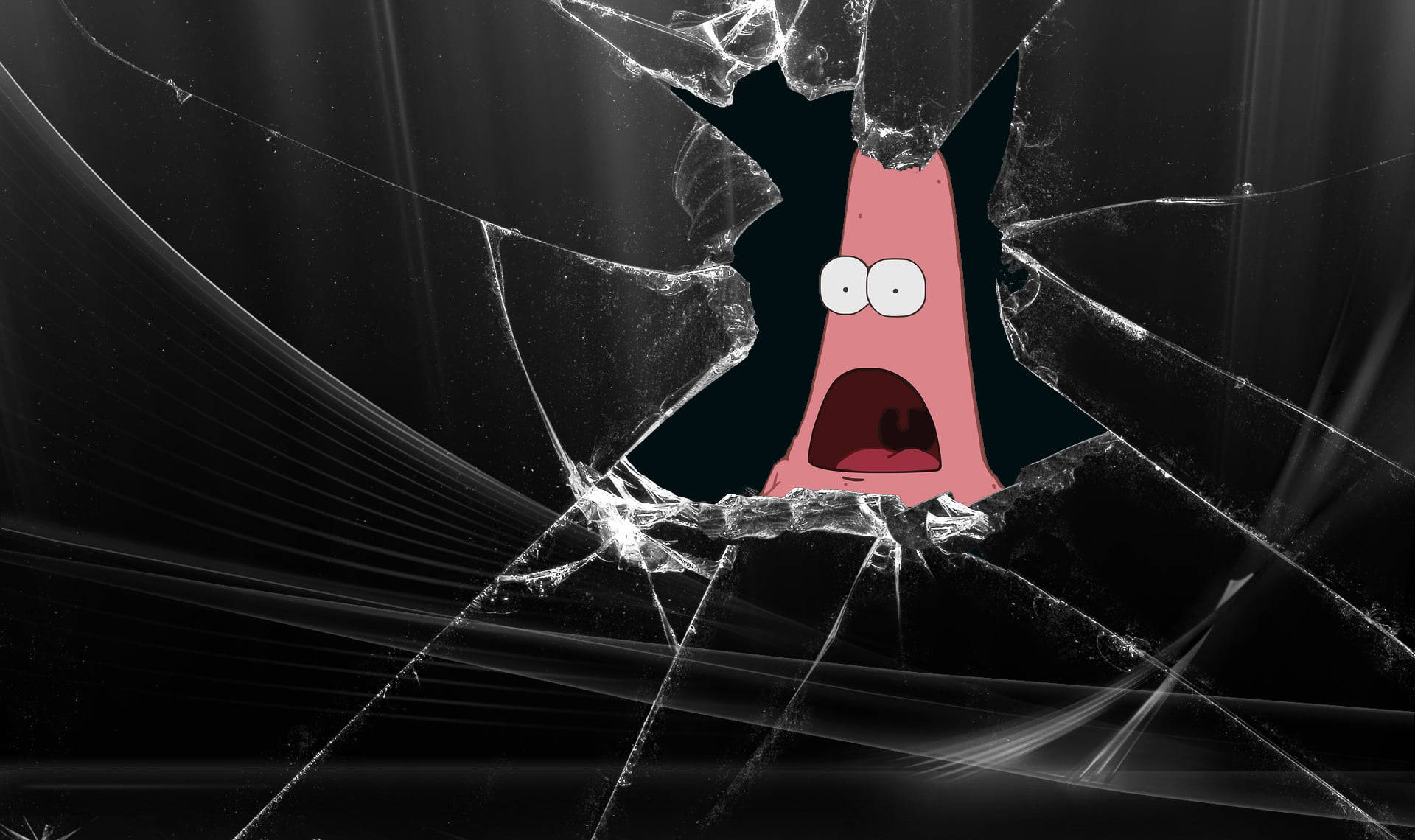 Patrick Star Broken Computer Screen Wallpaper