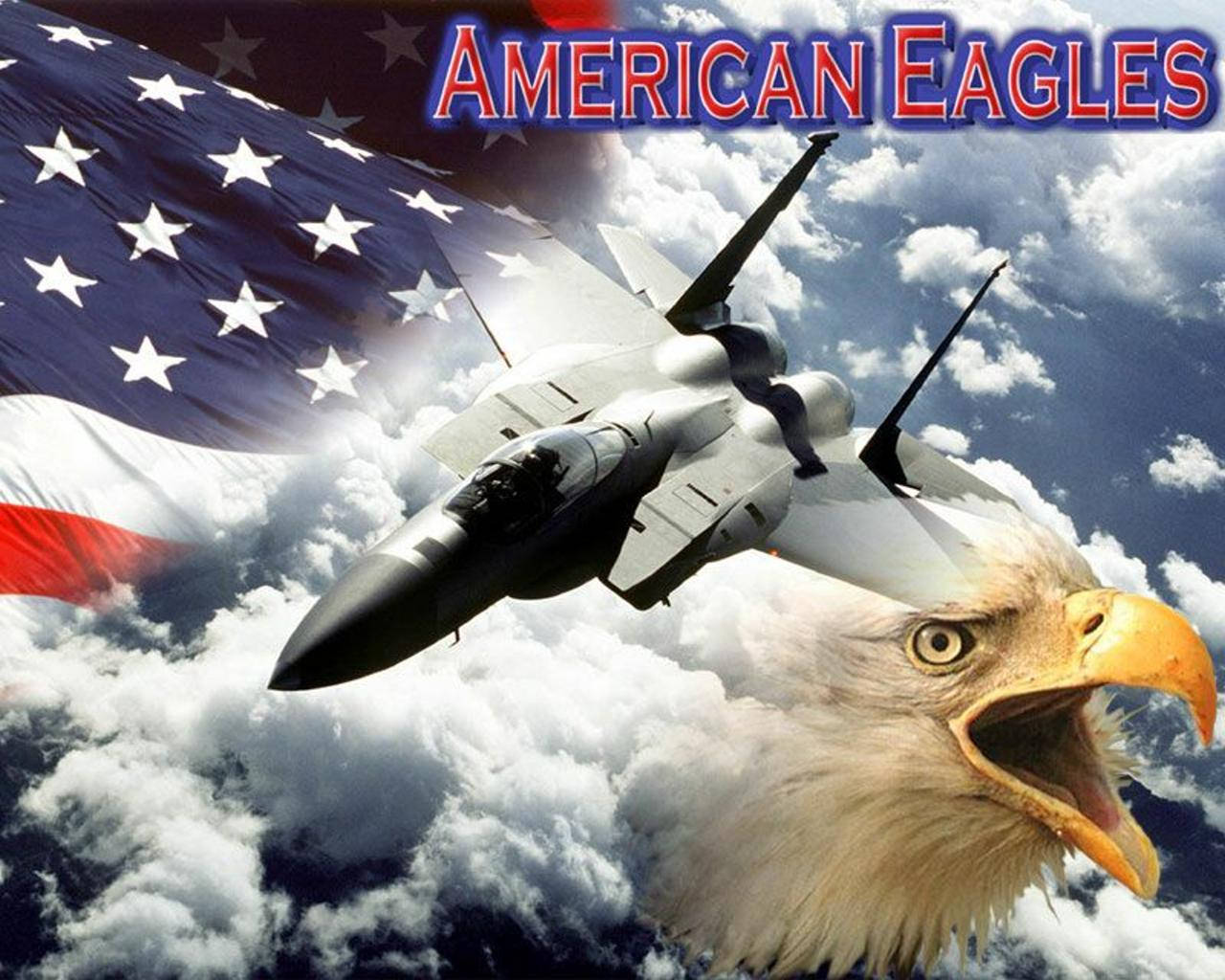 Patriotic American Eagles Wallpaper