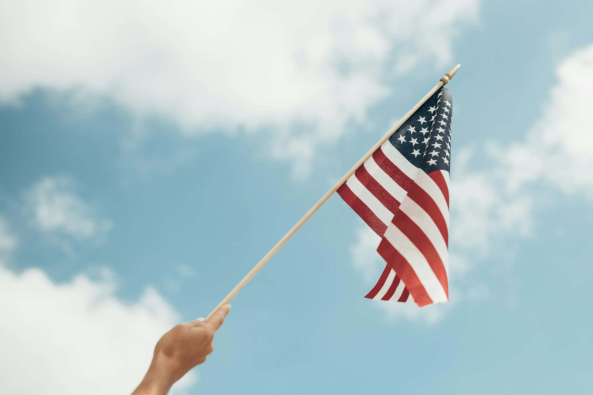 Patriotic American Flag Sky Background Wallpaper