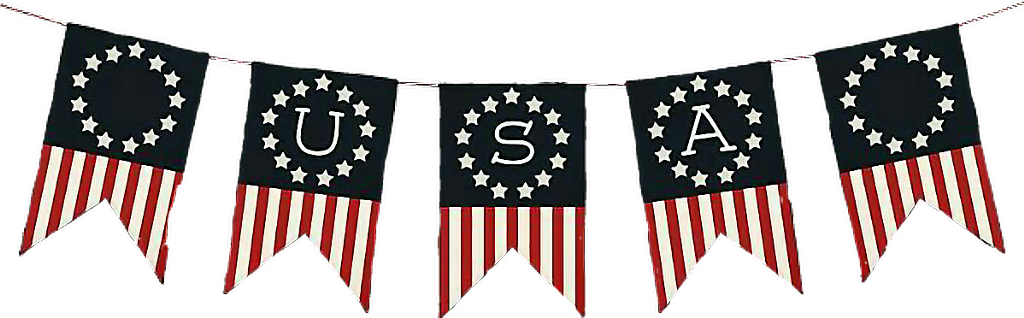 Patriotic Banner U S A Flags Memorial Day PNG