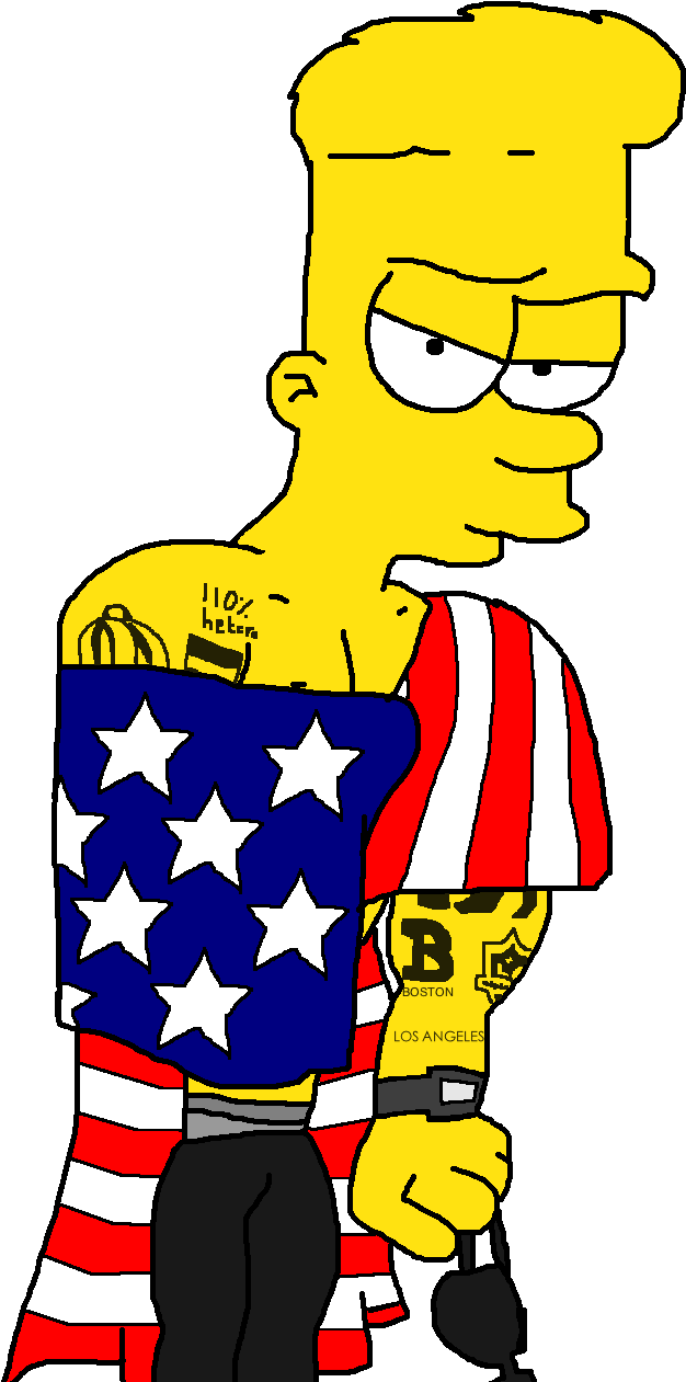 Patriotic Bart Simpson Character Illustration PNG