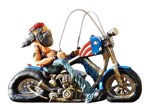 Patriotic Biker Figurine PNG