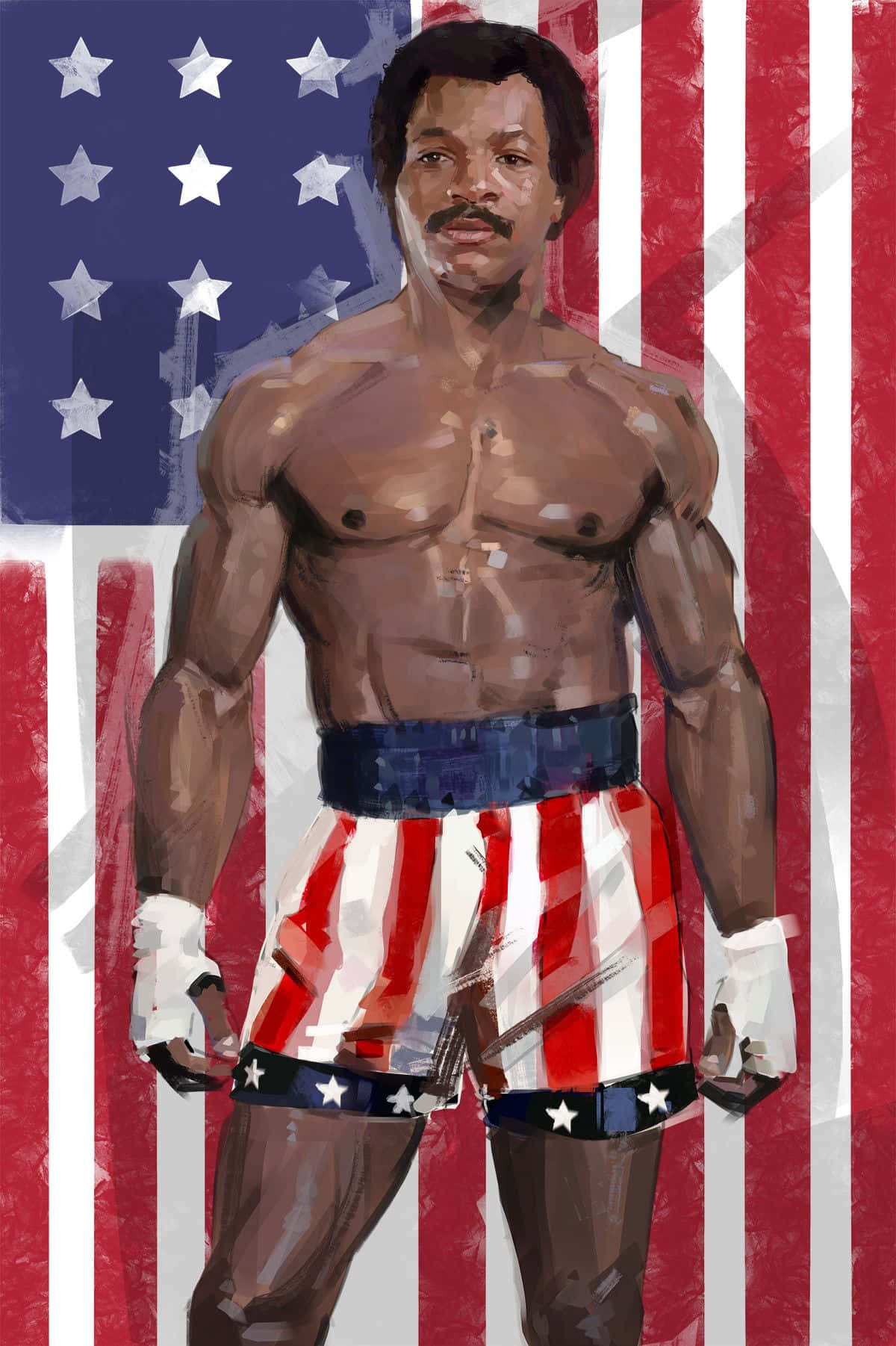 Patriotic Boxer Apollo Creed Artwork Wallpaper