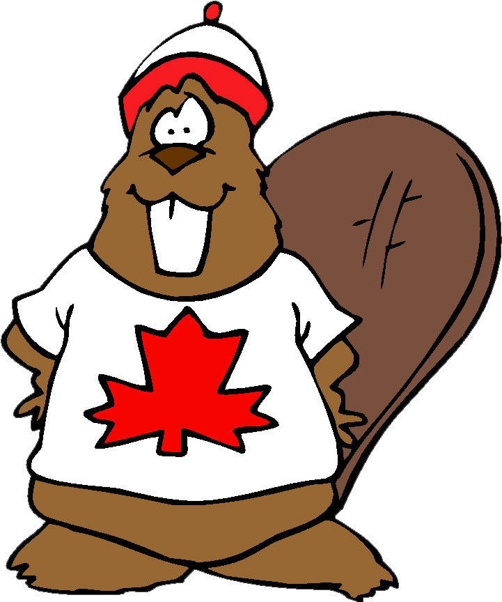 Patriotic Canadian Beaver Cartoon PNG