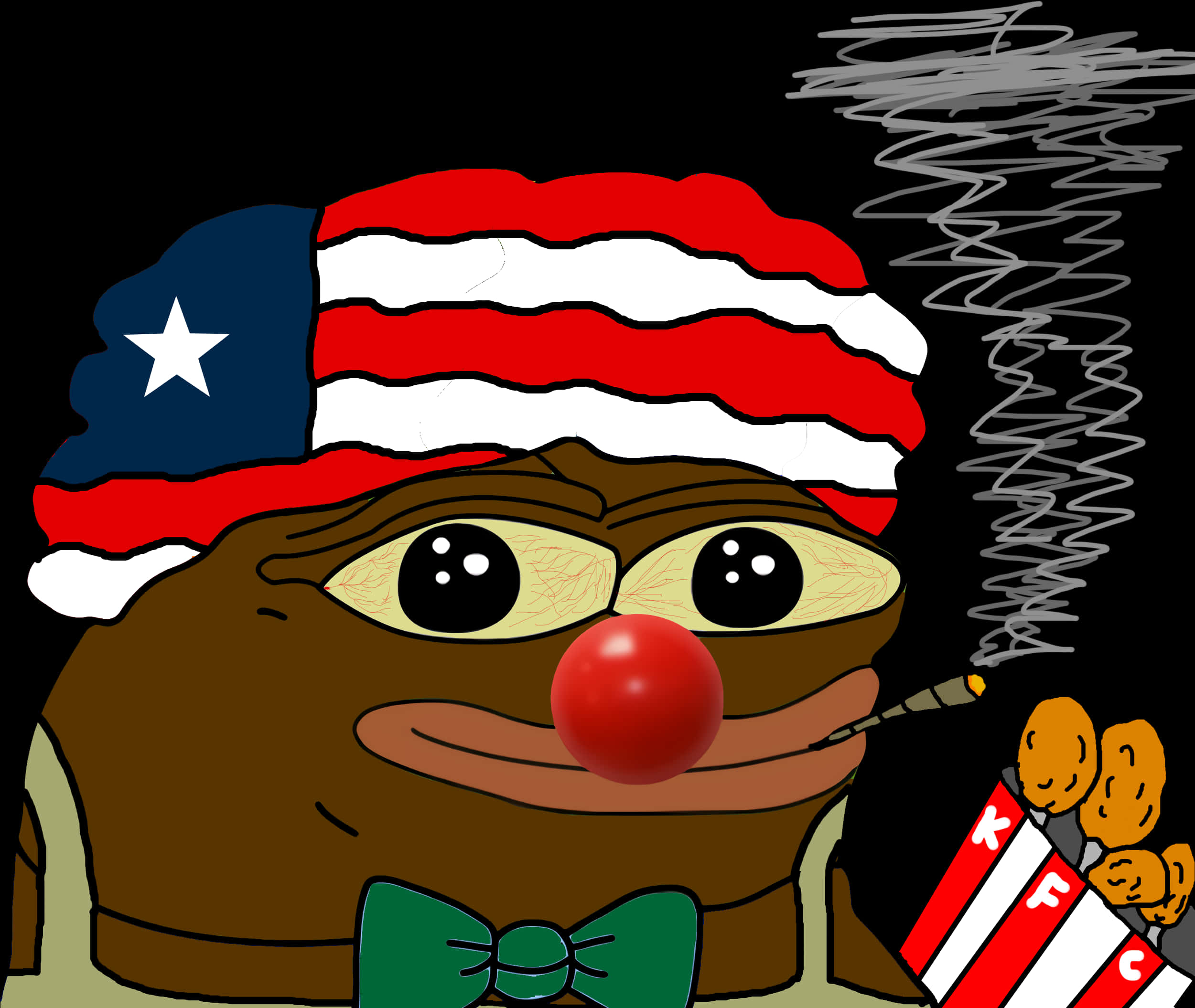 Patriotic Clown Nose Cartoon Character PNG