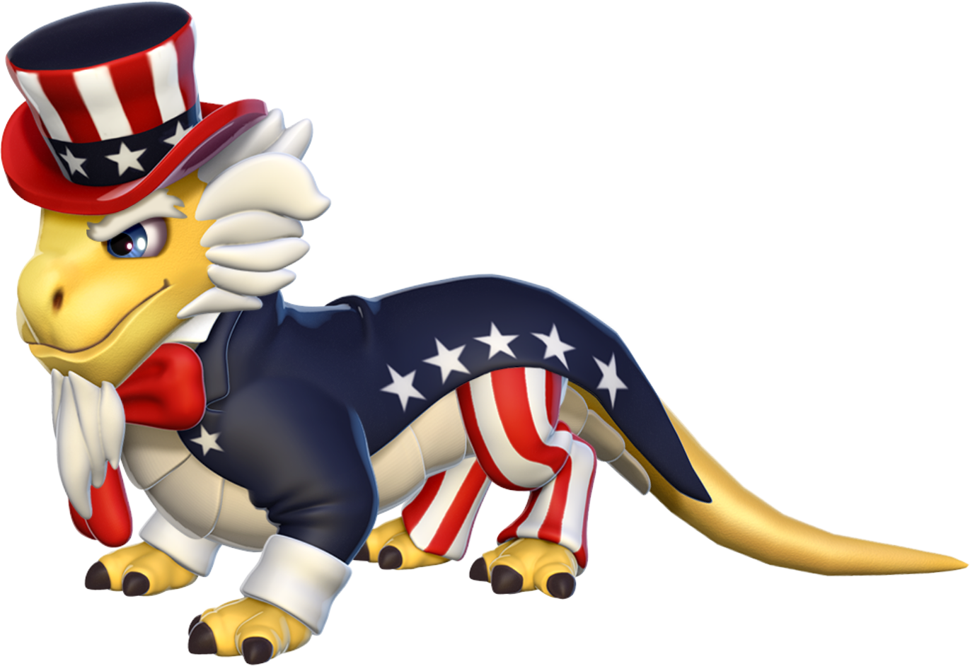 Patriotic Dinosaur Cartoon Character PNG