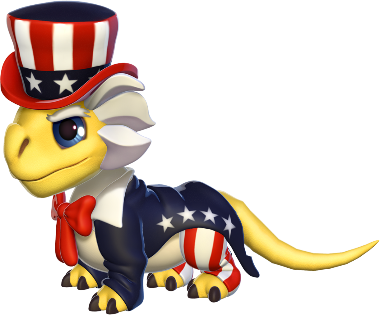 Patriotic Dinosaur Cartoon Character PNG