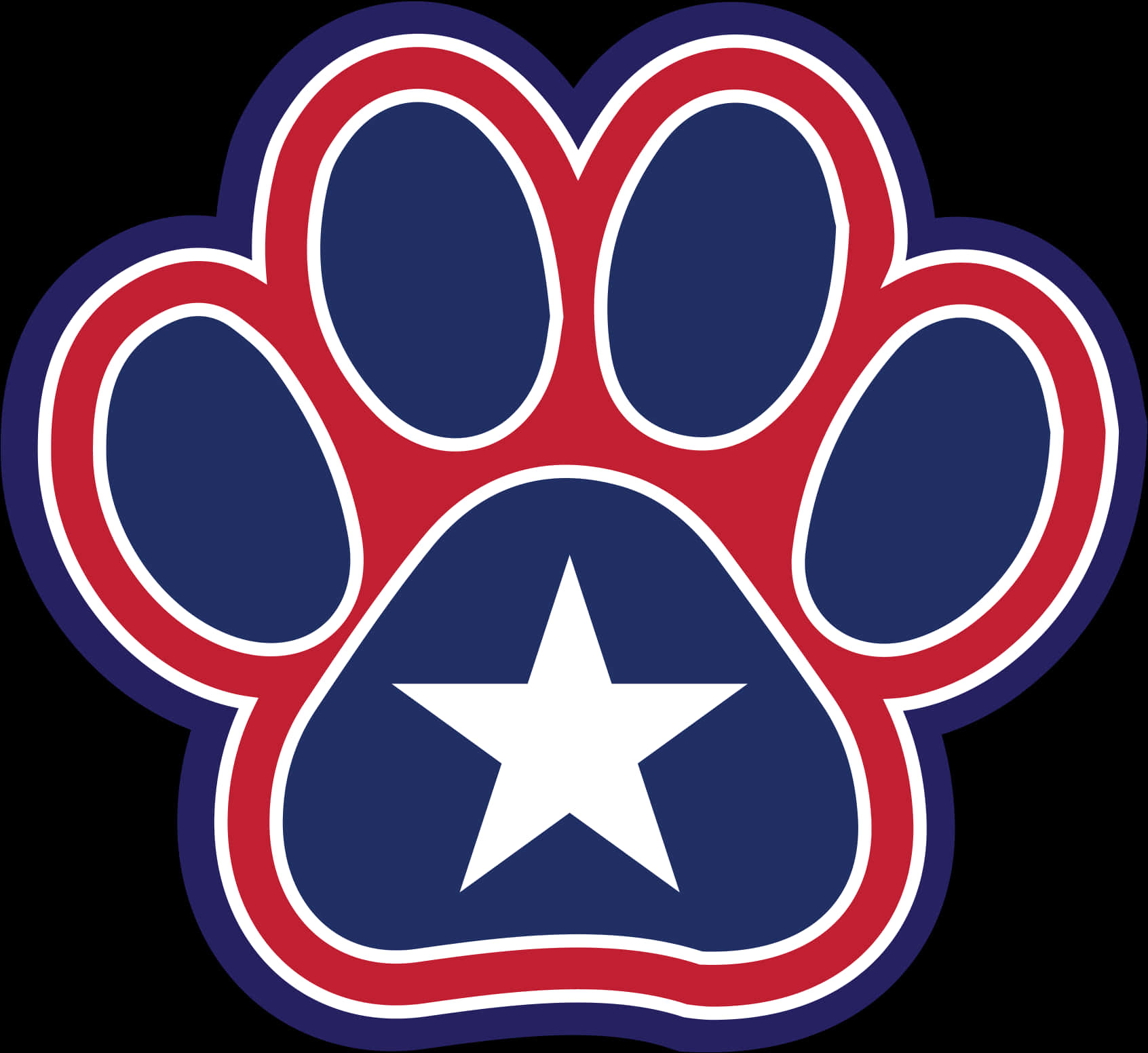Patriotic Dog Paw Graphic PNG