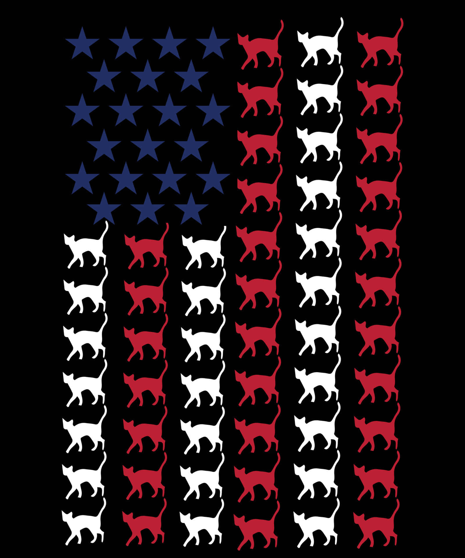 Patriotic Dog Silhouette American Flag Wallpaper