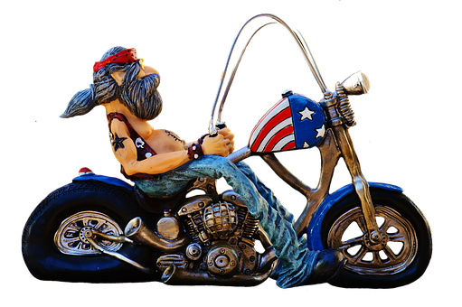 Patriotic Fantasy Biker Figurine PNG