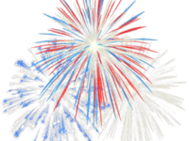 Patriotic Fireworks Explosion Clipart PNG