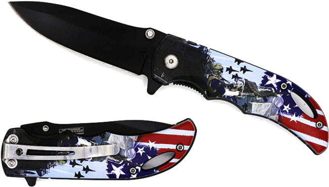 Patriotic Folding Knife PNG