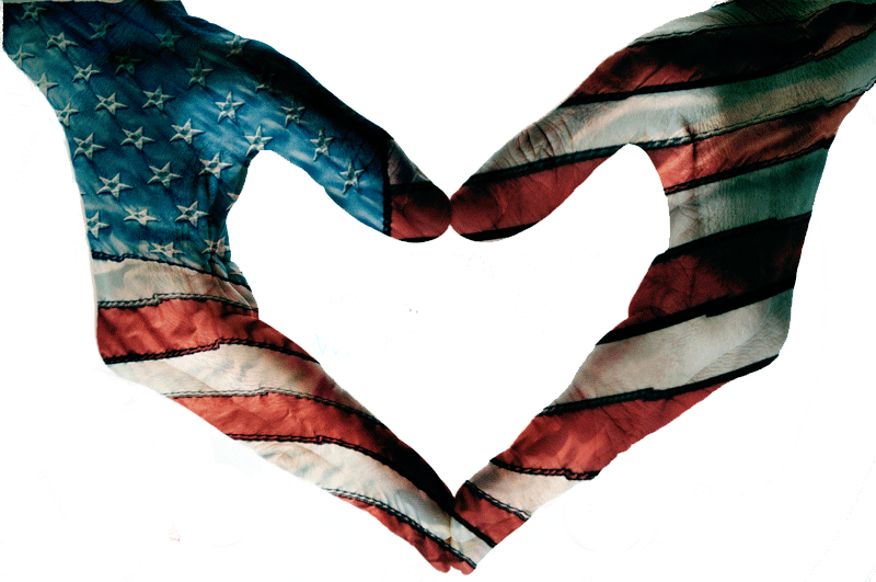 Patriotic Heart Hands U S Flag PNG