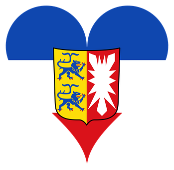 Patriotic Heartwith Shield Emblem PNG