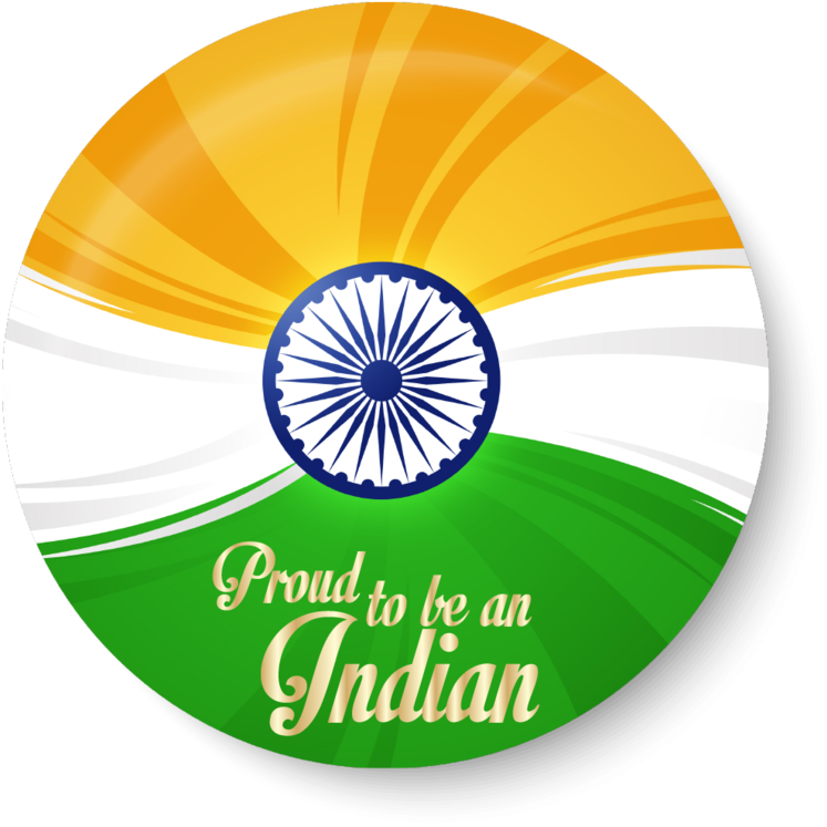 Patriotic Indian Flag Badge PNG