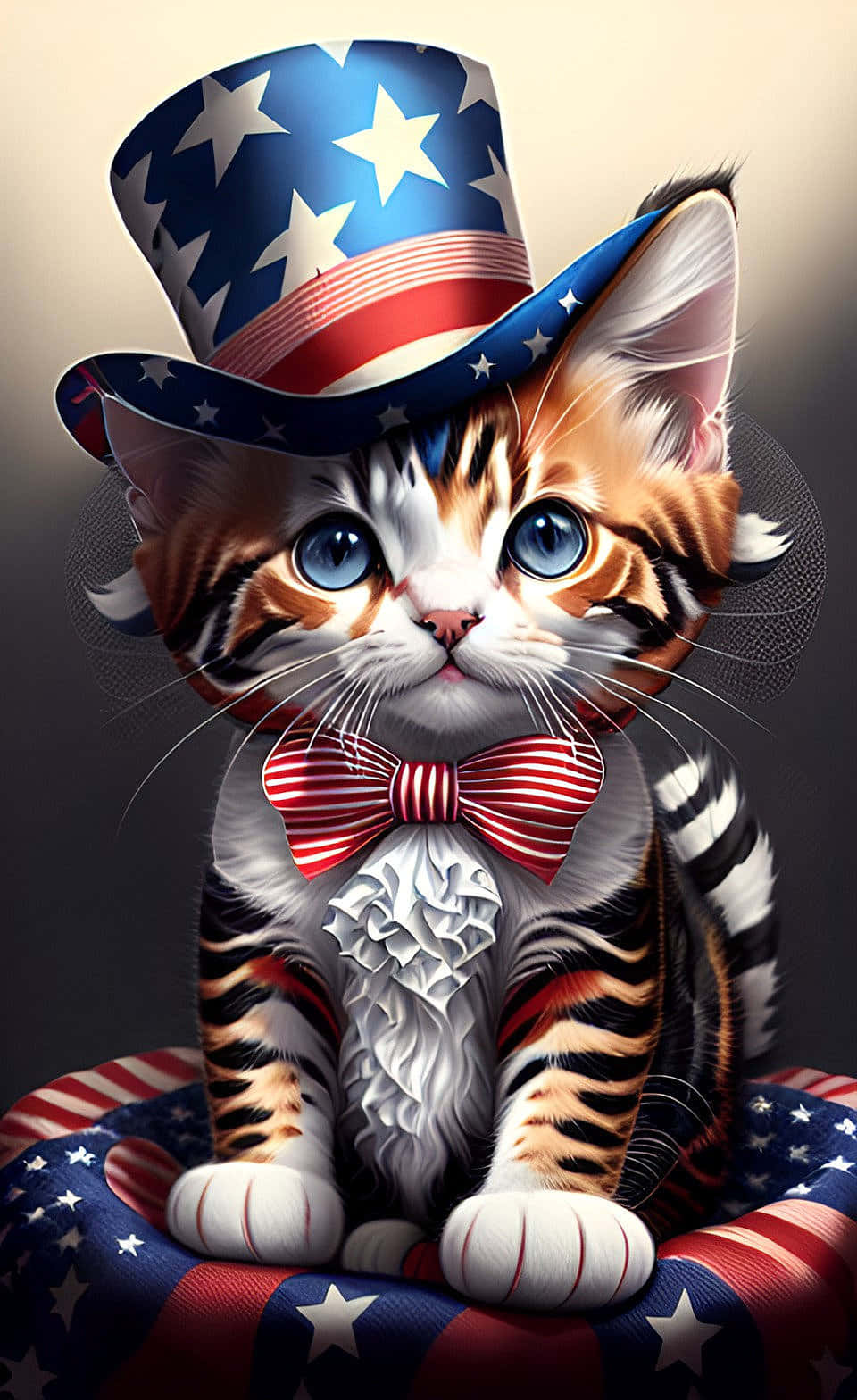 Patriotic Kitten Celebrating4thof July Wallpaper
