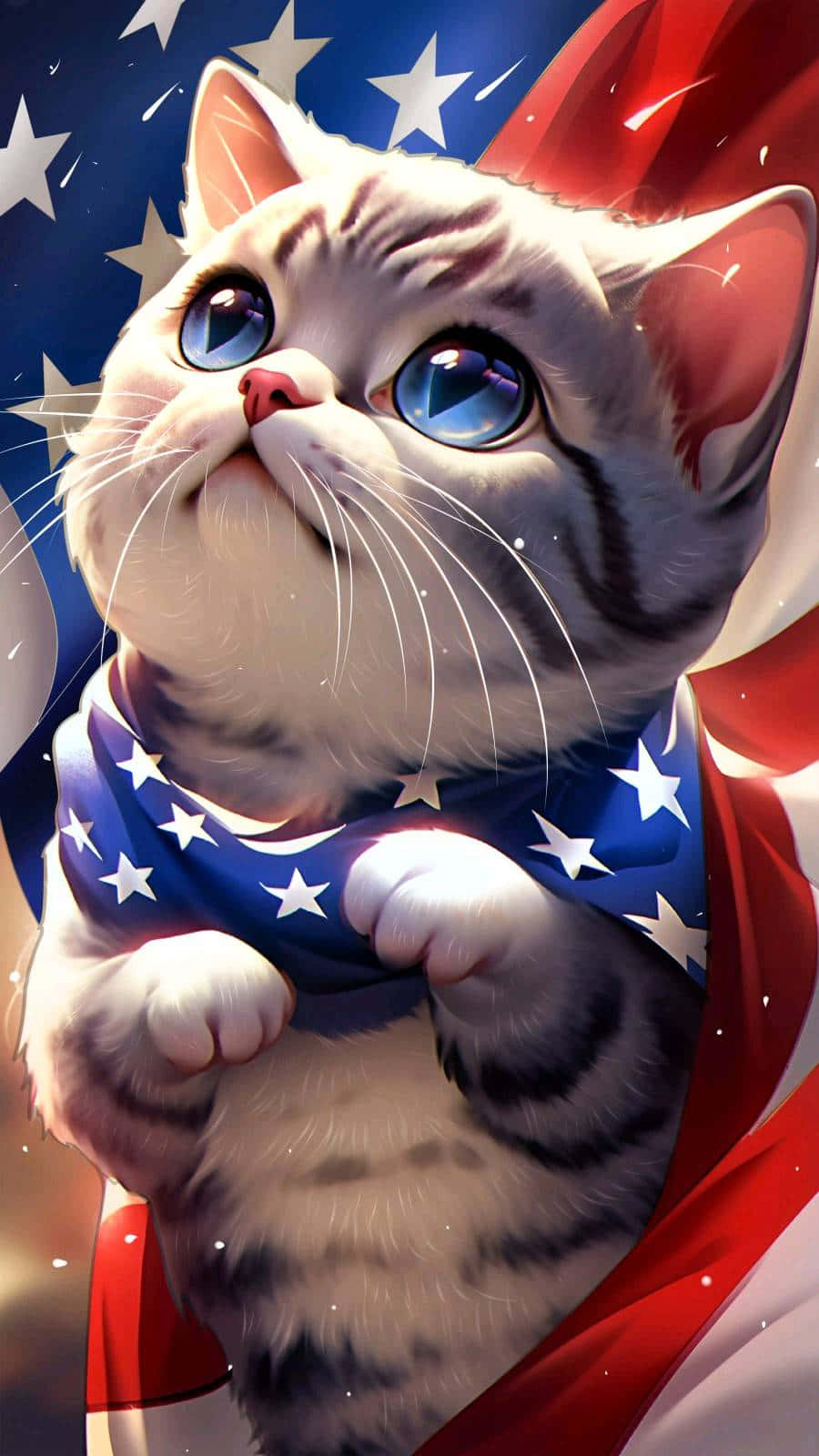 Patriotic Kitten4thof July Celebration Wallpaper