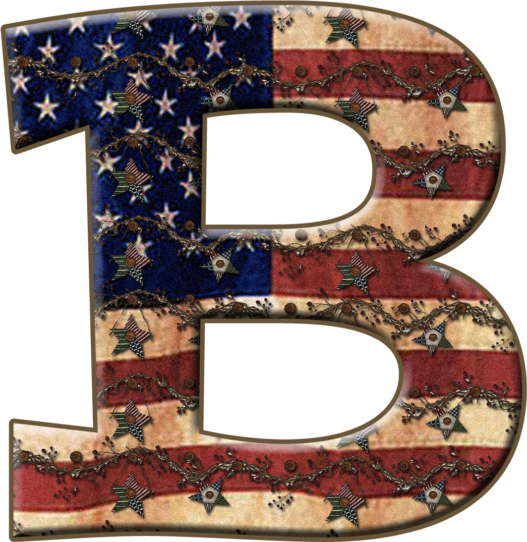 Patriotic Letter B Design PNG