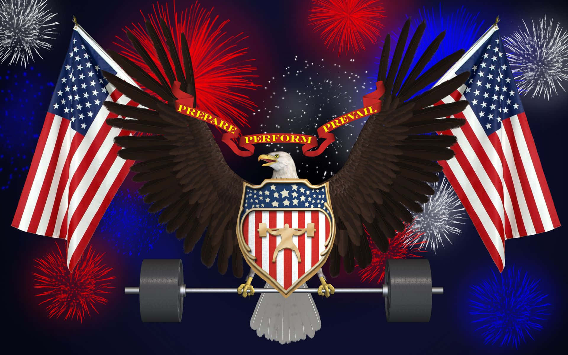 Águilacalva Americana: Arte Gráfico Patriótico Militar. Fondo de pantalla