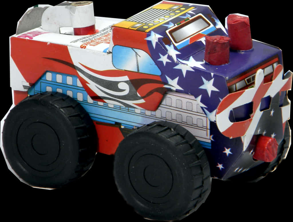 Patriotic Monster Truck Toy PNG