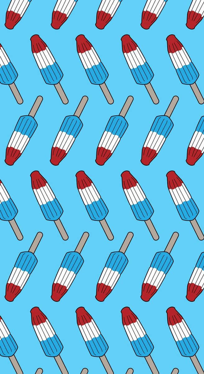 Patriotic Popsicle Pattern4th July Wallpaper