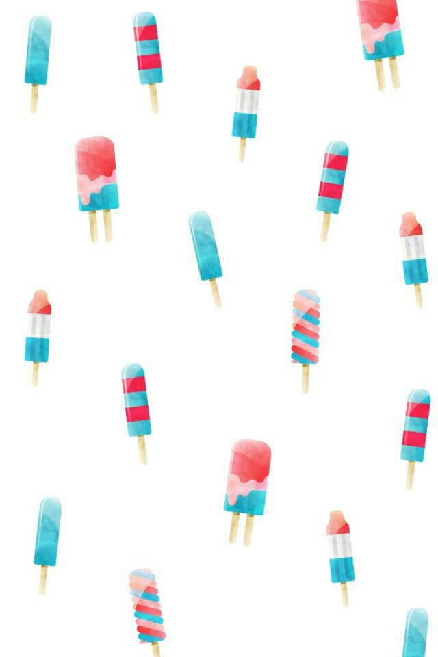 Patriotic Popsicles Pattern4th July Aesthetic Wallpaper