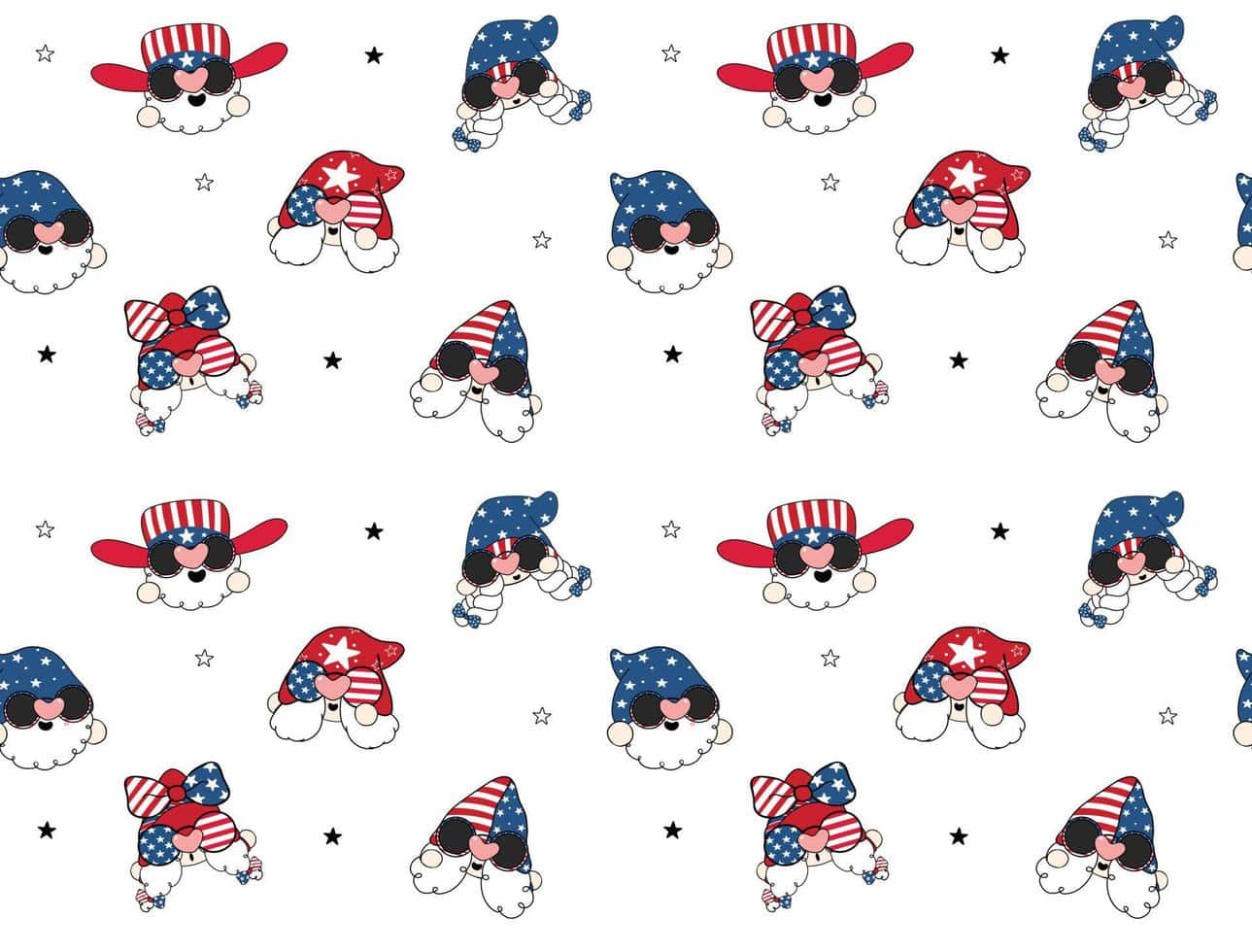 Patriotic Puppies4thof July Pattern Wallpaper